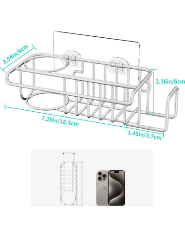 Soporte para Esponjas de Fregadero HapiRm Acero Inoxidable 22.1cm