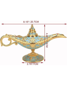 Lámpara Mágica de Aladino LIABI Azul Lago 21x11cm Decorativa 2