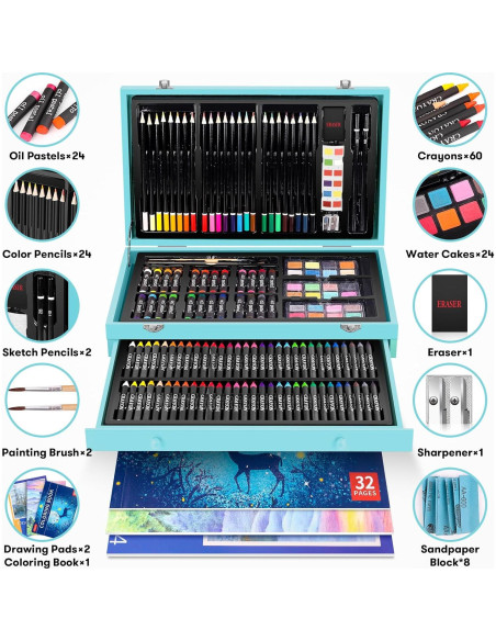 Set de Arte Deluxe iBayam 150 Piezas Madera con Caja Regalo