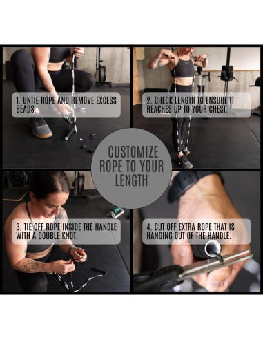 Cuerda de Saltar Ajustable JOBEAR Athletics con Cuentas - Sin Enredos