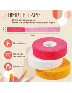 Cinta de Dedal Threlaco 3 Pack Protección para Coser 2