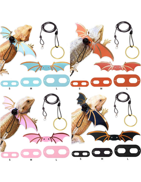 Conjunto Arnés y Correa Ajustable Disclean para Lagartos Azul