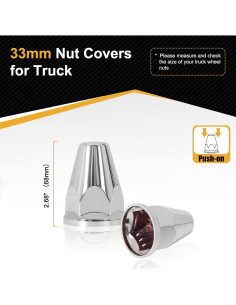 Cubiertas de Tuercas de Llantas HQALTY 33mm Cromadas - 20 Pcs 2