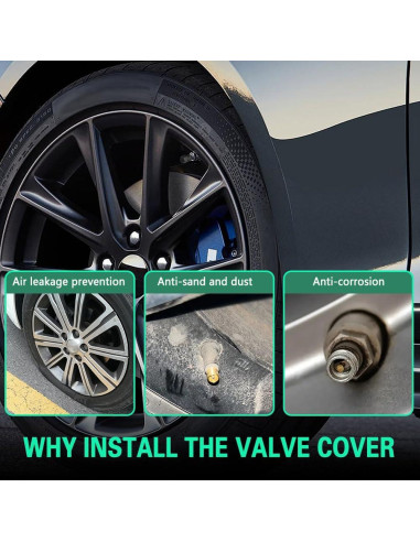 8 Tapas de Válvula de Neumático Kutyun - Aluminio Negro