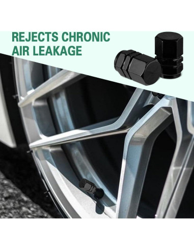 8 Tapas de Válvula de Neumático Kutyun - Aluminio Negro