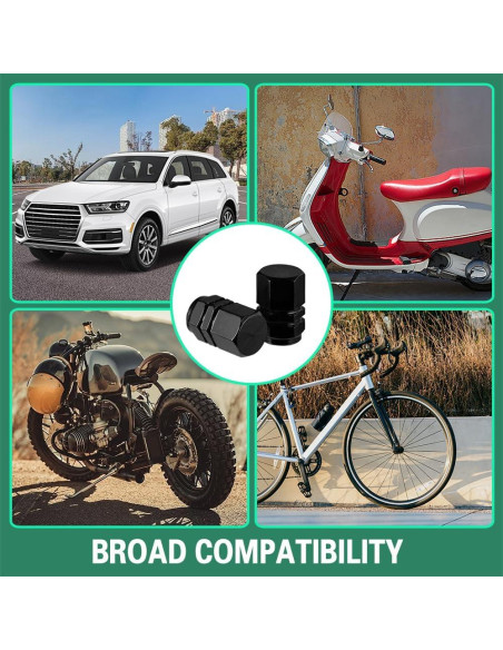 8 Tapas de Válvula de Neumático Kutyun - Aluminio Negro