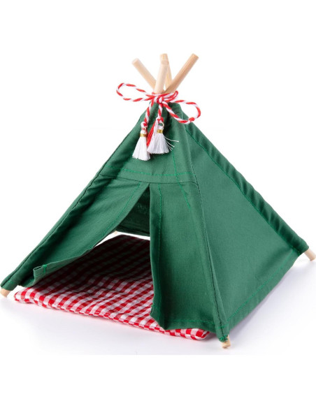 Carpa de Camping Miniatura Verde 1:12 con Alfombra - Minamzee