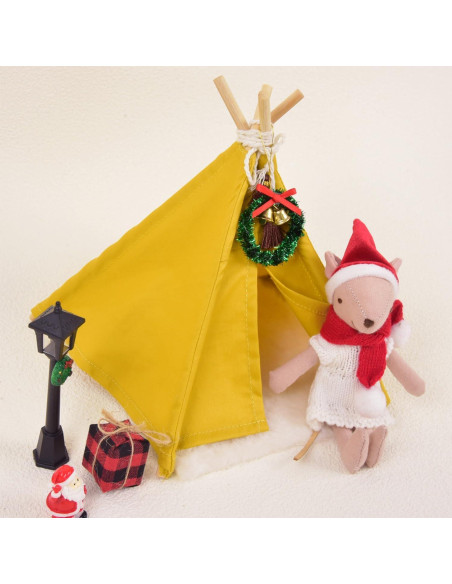 Carpa de Camping Miniatura Verde 1:12 con Alfombra - Minamzee