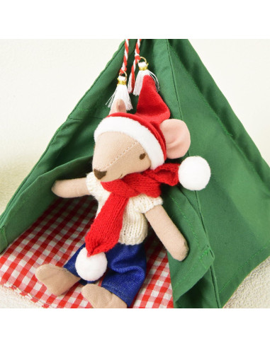 Carpa de Camping Miniatura Verde 1:12 con Alfombra - Minamzee