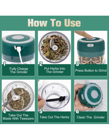 Molino de Hierbas Eléctrico Beerfingo 100ml Verde Morandi