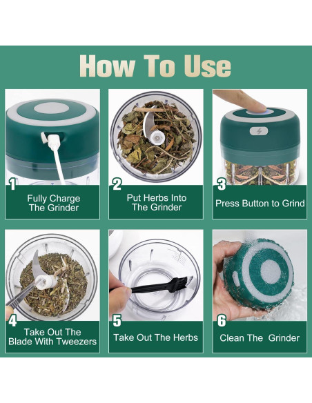 Molino de Hierbas Eléctrico Beerfingo 100ml Verde Morandi