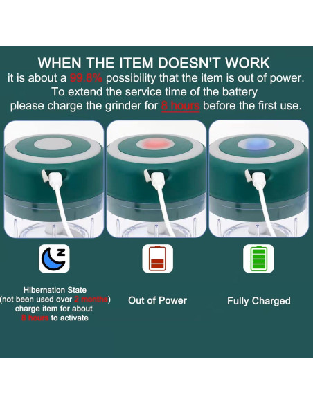 Molino de Hierbas Eléctrico Beerfingo 100ml Verde Morandi