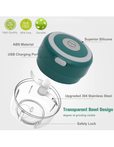 Molino de Hierbas Eléctrico Beerfingo 100ml Verde Morandi