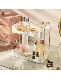 Organizador de Encimera para Baño Shuang Qing 2 Niveles Blanco 2