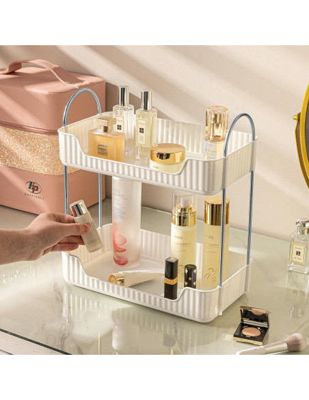 Organizador de Encimera para Baño Shuang Qing 2 Niveles Blanco