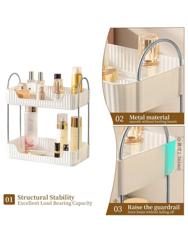 Organizador de Encimera para Baño Shuang Qing 2 Niveles Blanco