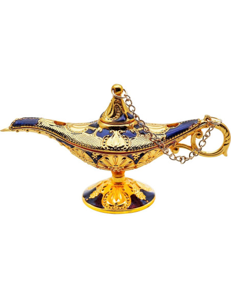 Lámpara Mágica Genio Aladino Hsiwto Azul Pequeña Decorativa