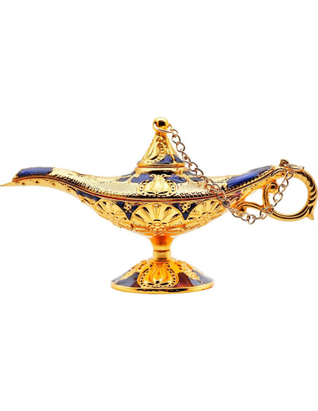 Lámpara Mágica Genio Aladino Hsiwto Azul Pequeña Decorativa