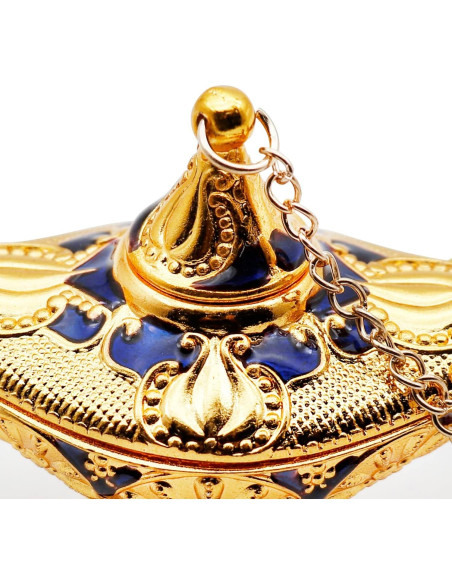 Lámpara Mágica Genio Aladino Hsiwto Azul Pequeña Decorativa
