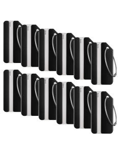 12 Etiquetas de Equipaje Weewooday de Aluminio Negro
