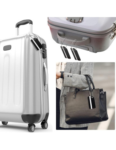 12 Etiquetas de Equipaje Weewooday de Aluminio Negro