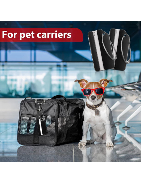 12 Etiquetas de Equipaje Weewooday de Aluminio Negro