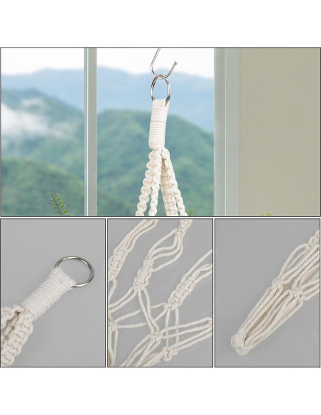 Colgador de Plantas de Macramé Sliverdew 50 cm 2 Piezas Boho