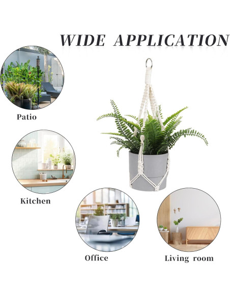 Colgador de Plantas de Macramé Sliverdew 50 cm 2 Piezas Boho