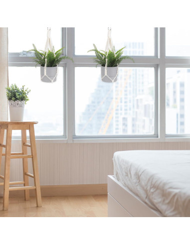 Colgador de Plantas de Macramé Sliverdew 50 cm 2 Piezas Boho