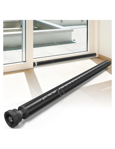 Barra de Seguridad Ajustable para Puertas Corredizas WooFog 43-127 cm - Negro