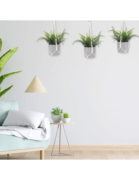 Colgador de Plantas de Macramé Sliverdew 50 cm 2 Piezas Boho