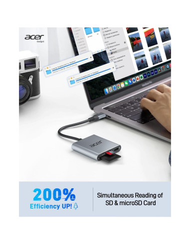 Lector de Tarjetas Acer ODK450 USB-C 4.0 Doble Ranura 100W