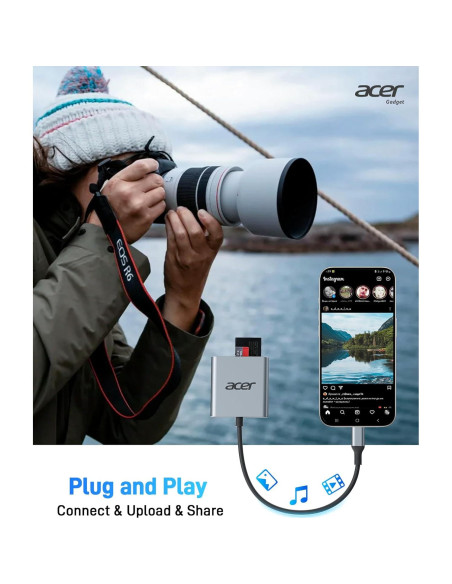 Lector de Tarjetas Acer ODK450 USB-C 4.0 Doble Ranura 100W