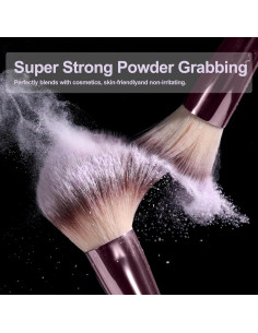 Conjunto de Brochas de Maquillaje BS-MALL 14 Pcs con Espejo LED 2