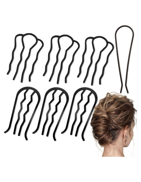 7 Peines Laterales de Metal LAPOHI para Peinados Elegantes