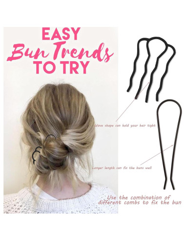 7 Peines Laterales de Metal LAPOHI para Peinados Elegantes