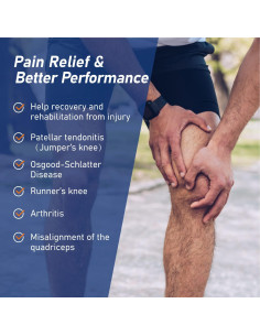 Faja de Rodilla Doble Correa Comforband Alivio Dolor S/M Negro 2
