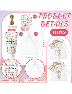 48 Sets de Crema de Manos Dansib para Baby Shower Floral 2