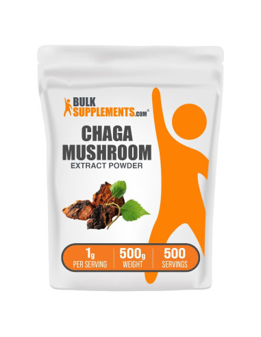 Extracto de Hongo Chaga en Polvo BulkSupplements 500g Sin Gluten