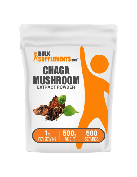 Extracto de Hongo Chaga en Polvo BulkSupplements 500g Sin Gluten
