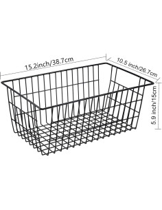 Cestas de Alambre de Metal GEDLIRE 6 Piezas 38.6x26.7x15 cm Negro 2