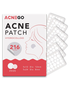216 Parches Hidrocoloide AcneGo para Granitos y Manchas