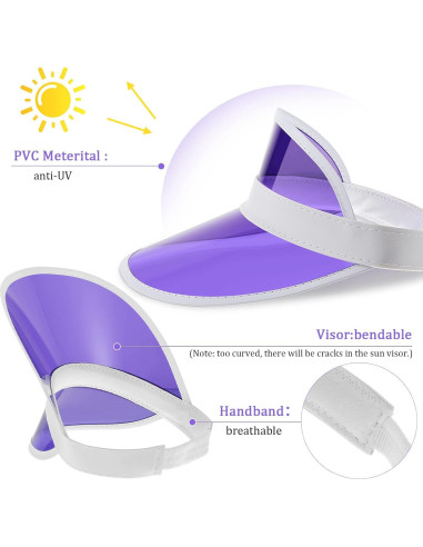 Paquete de 26 Gorras Visera Solar Transparentes UV Unisex