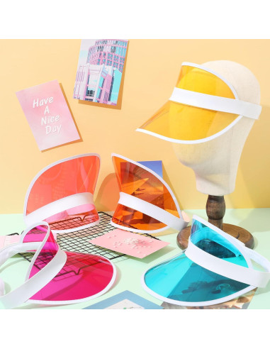 Paquete de 26 Gorras Visera Solar Transparentes UV Unisex