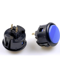Botón Sanwa OBSF-30 Original 30mm Negro y Azul para Arcade 2
