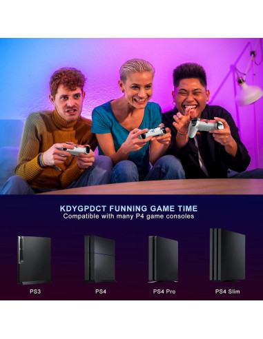 Controladores Inalámbricos KDYGPDCT para PS4/PS3 - 2 Pack Rojo y Azul