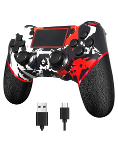 Controlador Inalámbrico SZDILONG para PS4 Rojo Llama - Bluetooth
