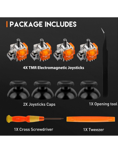 Joysticks Electromagnéticos TOMSIN para Controlador PS5 - Kit de 4 Joysticks Electromagnéticos TOMSIN para Controlador PS5 - Kit de 4