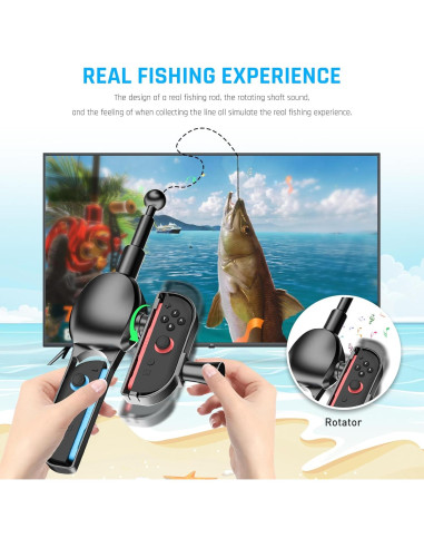 Caña de Pesca RHOTALL para Nintendo Switch 2 - Accesorio de Juego