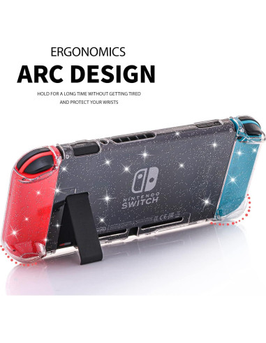Funda Protectora Brillante para Nintendo Switch HEATFUN con Protector de Pantalla
